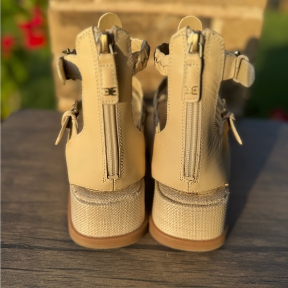 Sam Edelman Nicki Ankle Strap Platform (Women) Linen Gladiator Sandals Sz 7 - Picture 4 of 11